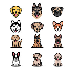 Fototapeta premium set of dog