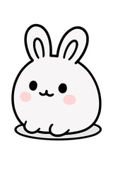 cute bunny, usagi, wagashi, mascot, kawaii, mochi, creature, japanese, asia, rabbit, mouse, blush, baby, fairy, girly, vector, illustration, sticker