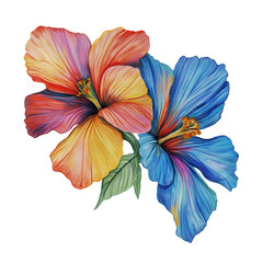 Watercolor Flower &mdash; Colorful Isolated Floral Elements on White Background

