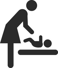 baby changing room sign iconin dark grey and clear background vector illustration