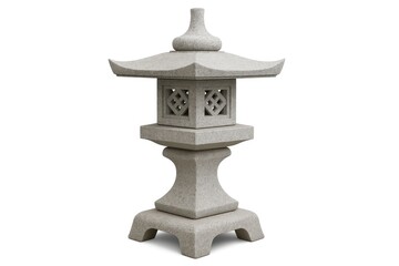 Fototapeta premium White background featuring a traditional Chinese stone lantern with clean cutout edges