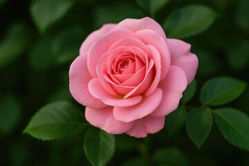 Detailed shot of a pink rose blossom