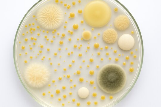 Laboratory analysis of soil samples to identify colony features of Actinomyces, bacteria, yeast, and mold on selective media
