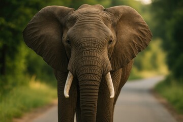 Fototapeta premium Detailed close-up of an elephant's face