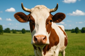 Farmyard Cow's Face Close-Up