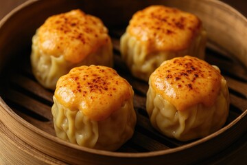 Fototapeta premium A stunning close-up of Dimsum Mentai showcasing its delicious details
