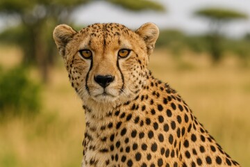 Fototapeta premium Fast feline predator with spotted coat