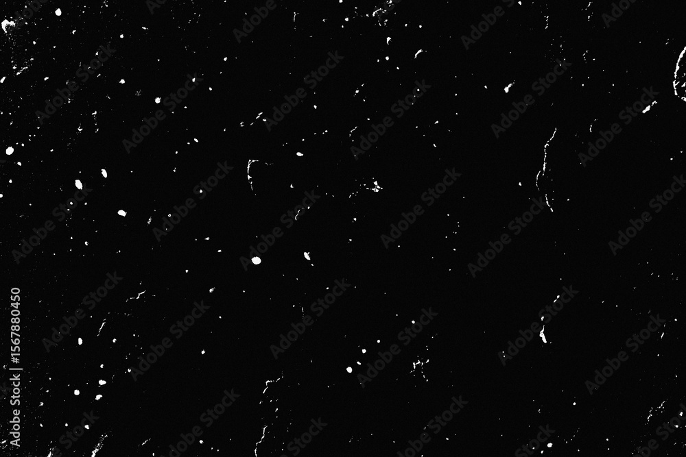 Poster natural dust particles float in air on black background. noise black background overlay. speckled ro
