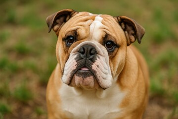 Obraz premium Detailed shot of a Bulldog's face