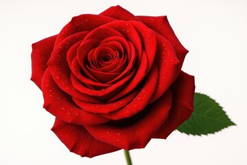 Detailed view of a crimson rose