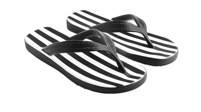 black flip flops isolated on white background
