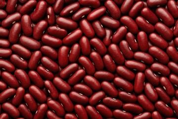 Detailed view of vibrant red kidney beans