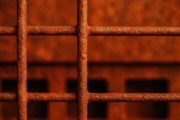 Detailed view of a weathered metal barrier