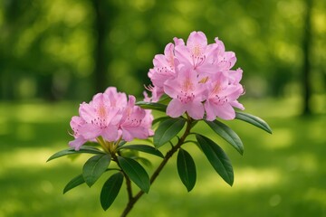 Fototapeta premium Detailed view of a blooming shrub in a garden during springtime
