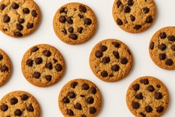 Top-down view of isolated cookies