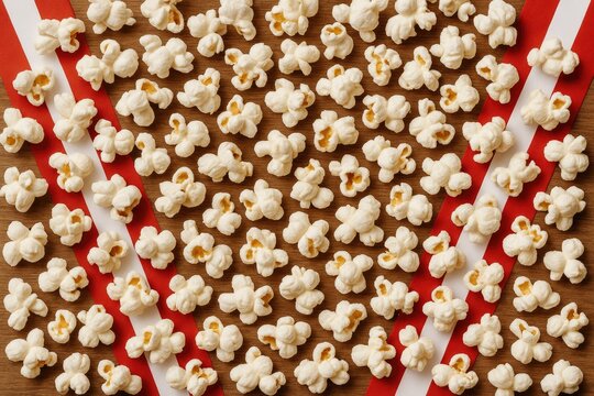 Detailed view of popcorn pieces spread out