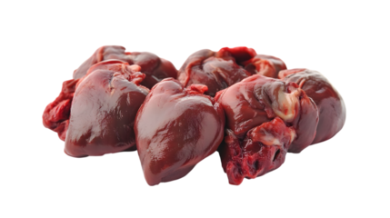 hearts meat isolated on white background