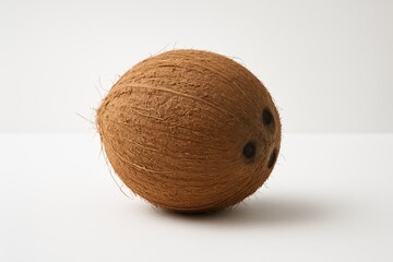 Coconut displayed illuminated without husks in a lightbox