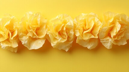 Floral Burst of Sunshine: A line of delicate, yellow blossoms dance gracefully against a matching background, radiating warmth and cheerfulness.