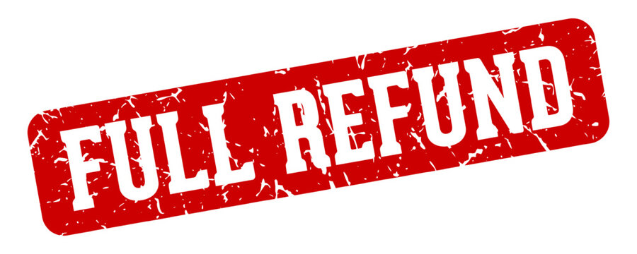 full refund rectangular sign. full refund stamp