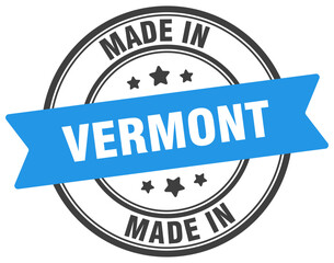 Fototapeta premium Made in Vermont round sign. Made in Vermont stamp.