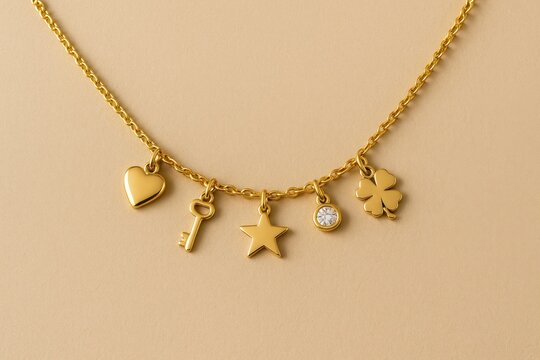 Elegant jewelry backdrop for a charm necklace