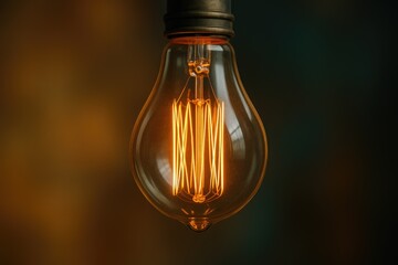 Detailed shot of an antique incandescent bulb