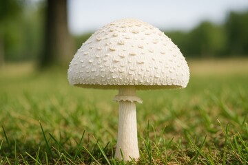 Detailed view of a pristine wild mushroom