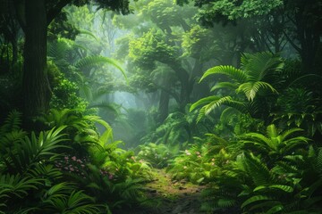 Fototapeta premium Fantasy forest jungle scene