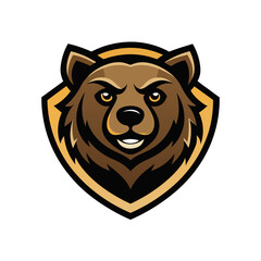 Majestic Bear Head Mascot Logo in a Classic Vintage Crest Style