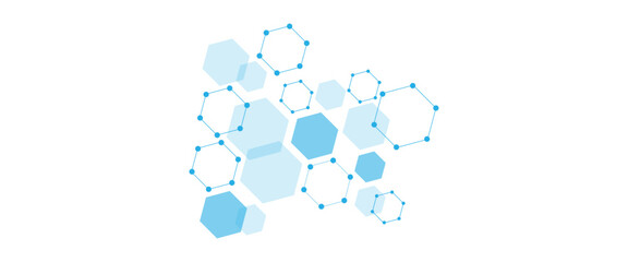 Vector hexagons pattern. Geometric abstract background with simple hexagonal elements. Medical, technology or science design