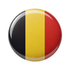 Fototapeta premium Glossy Belgian Flag Pin Badge - A Collectible Enamel Flag Pin with National Colors