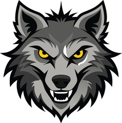 Obraz premium Cartoon Wolf Head Vector