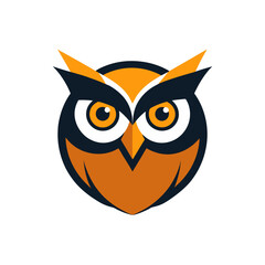 A Stylized Owl Head Mascot Logo with Sharp Intelligent Eyes for a Tech Company