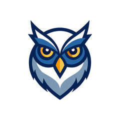 A Wise Owl Head Mascot Logo with Intelligent Eyes for an Educational Institution