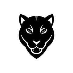 A Modern Panther Head Mascot Logo in a Stark Black and White Vector Graphic