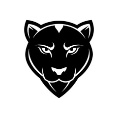 A Sleek Panther Head Mascot Logo in Black and White for a Modern Sports Brand