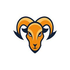 A Classic Ram Head Mascot Logo with Intricate Twisted Horns for Brand Identity