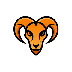 A Fierce Ram Head Mascot Logo Design with Strong Twisted Horns for a Company