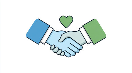 A symbolic handshake illustration, representing cooperation and a friendly partnership.