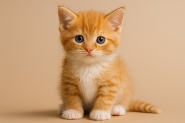 Obraz premium Adorable Small Orange and White Kitten