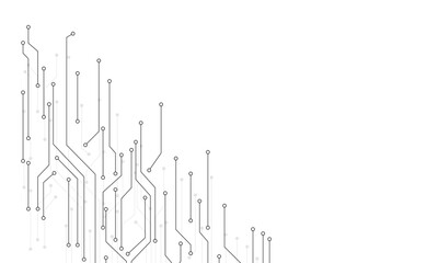 Vector abstract technology on a white background. Technology black circuit diagram.