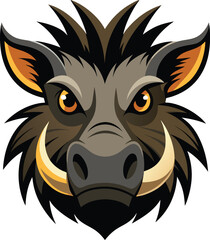 Fototapeta premium Angry Buffalo Vector Head