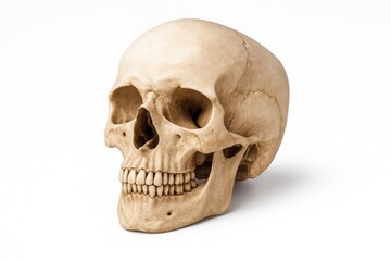 Obraz premium White background featuring a human skull with a clean cutout