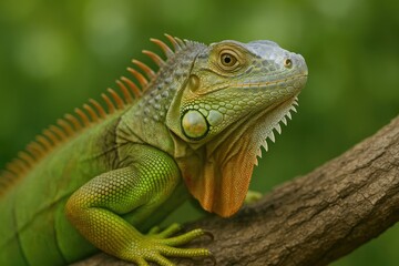 Fototapeta premium Lizard perched on a branch