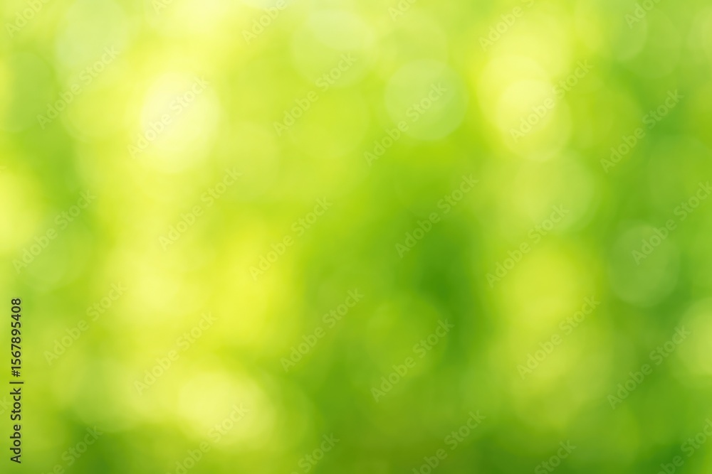 Poster soft-focus green foliage with bokeh effect for a nature-inspired background, featuring gradient and 
