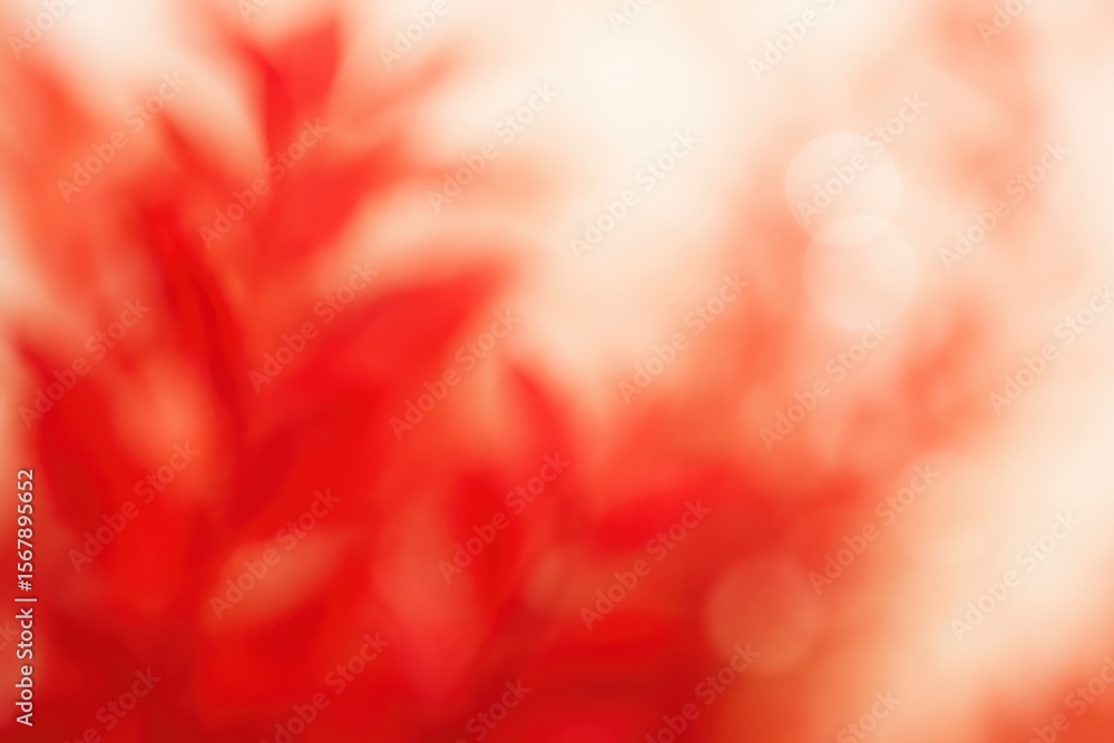 Poster out-of-focus crimson foliage with a bokeh effect in an abstract setting