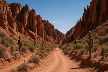 Selbstklebende Fototapeten Scenic canyon landscape from South America with rugged terrain and dramatic cliffs © pngking