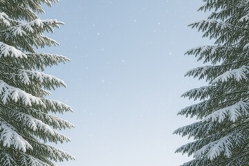 Tree branches covered in snow during winter