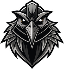 Fototapeta premium Black Metallic Raven Esports Logo